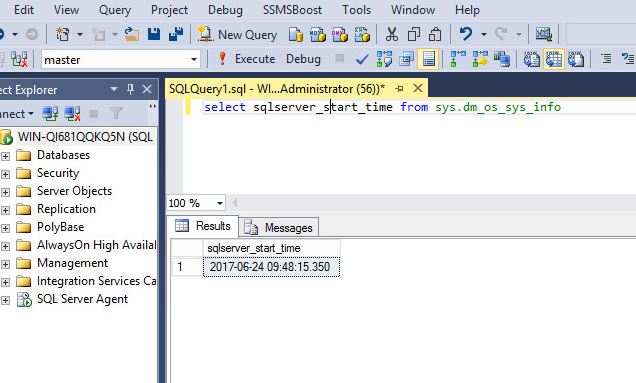 How to find last restart of Sql Server – Jim Salasek's SQL Server Blog