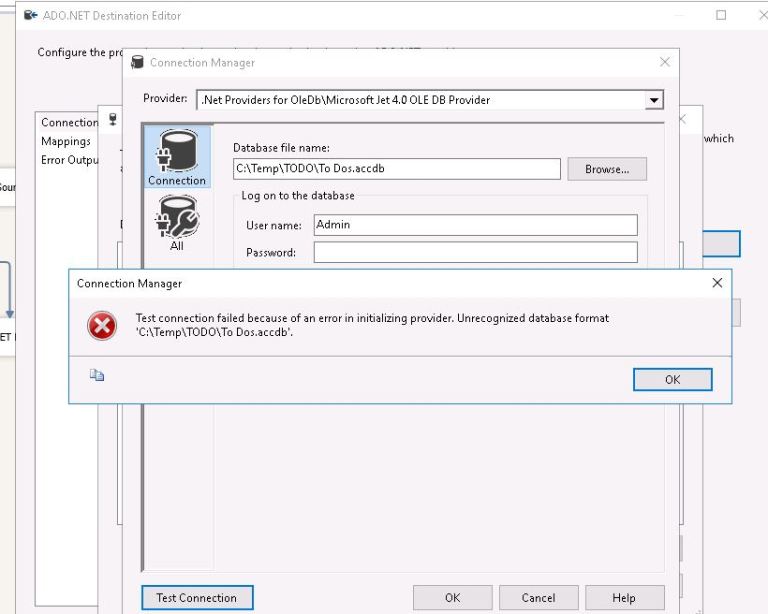 Connect SSIS to MS Access ACCDB databases – Jim Salasek's SQL Server Blog