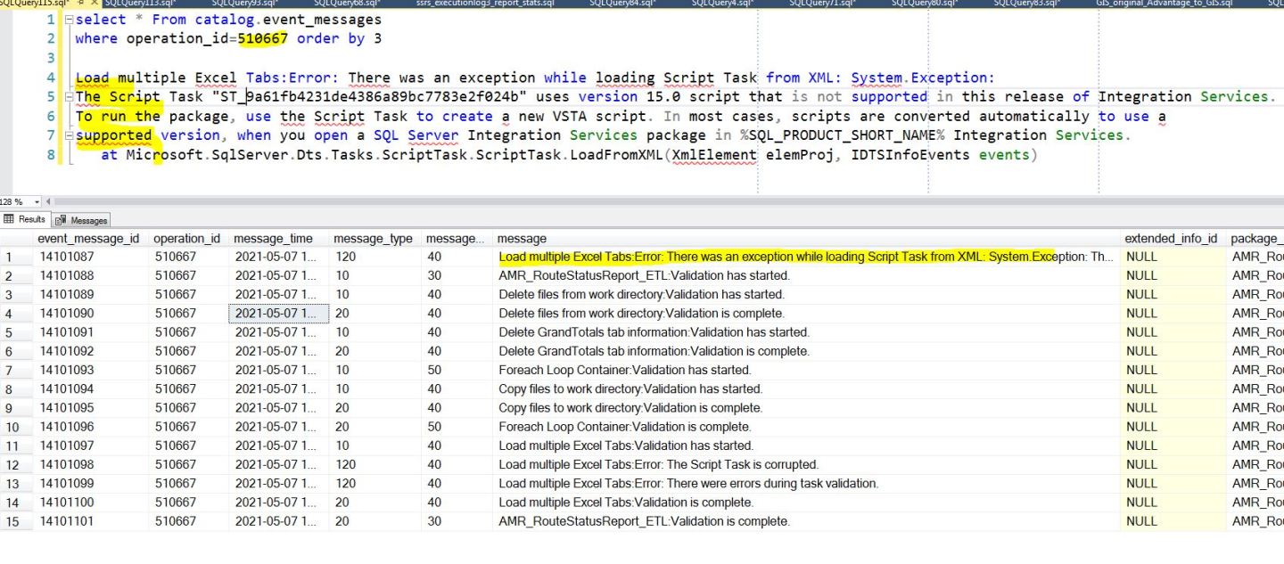 SSIS: The Script Task “xxxx” uses version 15.0 script that is not ...